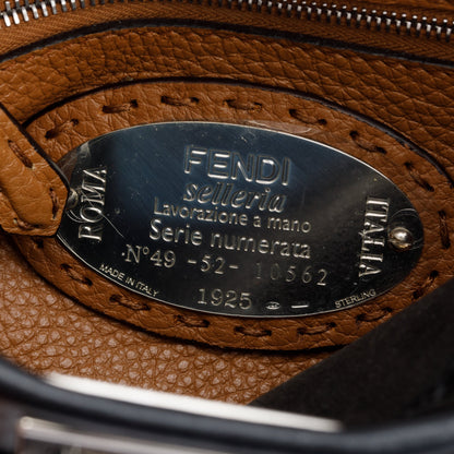 Fendi Black Calfskin Leather Mini Peekaboo ISeeU Bag