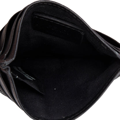 Fendi Black Calfskin Leather Monster Motif Card Case