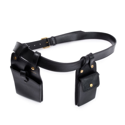 Fendi Black Calfskin Leather Utility Tool Belt Pouch