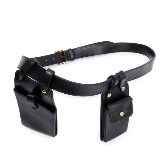 Fendi Black Calfskin Leather Utility Tool Belt Pouch