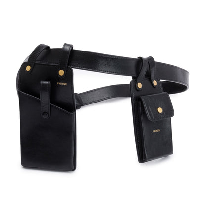 Fendi Black Calfskin Leather Utility Tool Belt Pouch