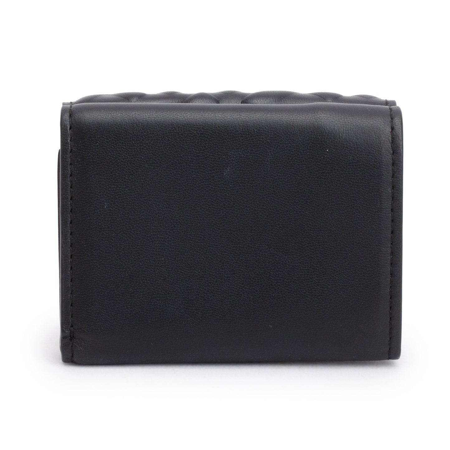 Fendi Black FF Embossed Leather Micro Trifold Wallet