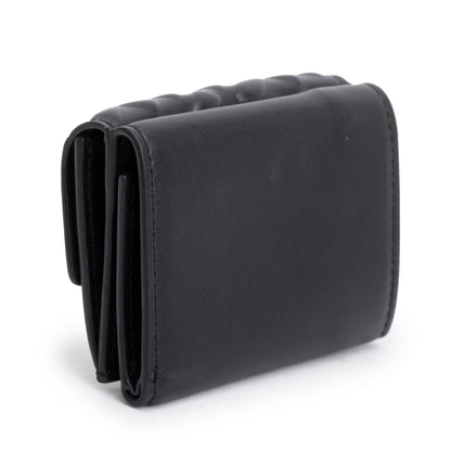 Fendi Black FF Embossed Leather Micro Trifold Wallet