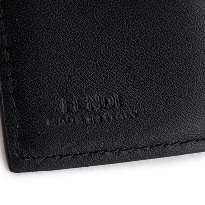 Fendi Black FF Embossed Leather Micro Trifold Wallet