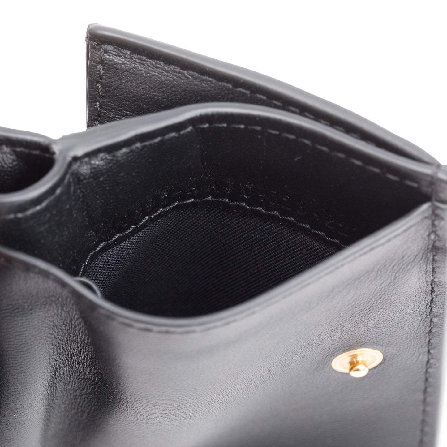 Fendi Black FF Embossed Leather Micro Trifold Wallet