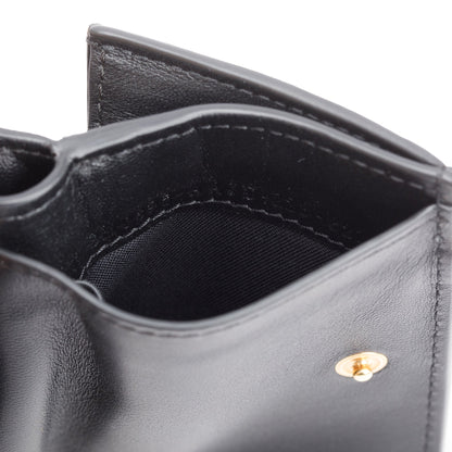 Fendi Black FF Embossed Leather Micro Trifold Wallet