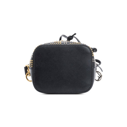 Fendi Black FF Studded Calfskin Leather Mini Mon Tresor Bucket Bag