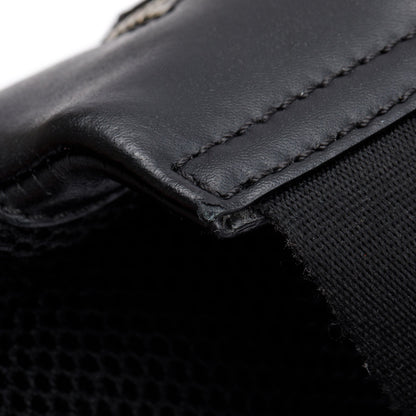 Fendi Black FF Zucca Canvas Calfskin Leather 1974 Diagonal Belt Bag