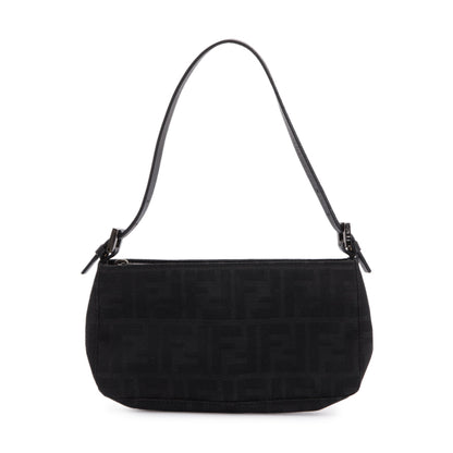 Fendi Black FF Zucca Canvas Pochette