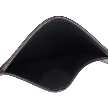 Fendi Black Leather FF Zucca Canvas Card Case