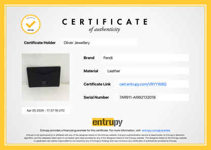 Fendi Black Leather FF Zucca Canvas Card Case