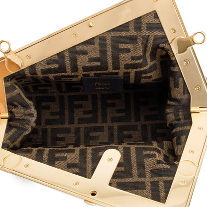 Fendi Black Nappa Leather Small Fendi First Bag