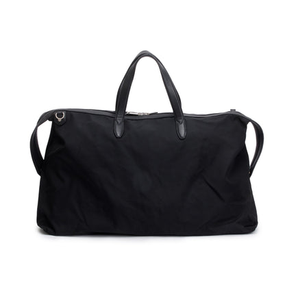 Fendi Black Nylon Leather Trim Vocabulary Duffle Bag