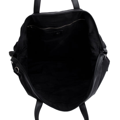 Fendi Black Nylon Leather Trim Vocabulary Duffle Bag