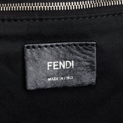 Fendi Black Nylon Leather Trim Vocabulary Duffle Bag