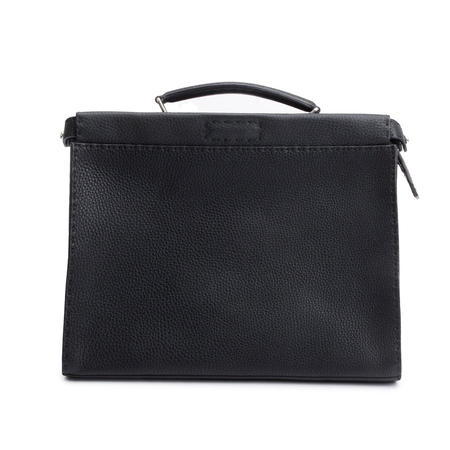 Fendi Black Selleria Leather Monster Peekaboo ISeeU Medium Briefcase