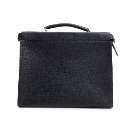 Fendi Black Selleria Leather Monster Peekaboo ISeeU Medium Briefcase