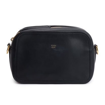 Fendi Black Vitello Century Leather F is Fendi Camera Bag