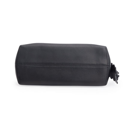 Fendi Black Vitello Dolce Flowerland Small By the Way Boston Bag