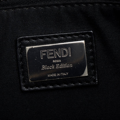 Fendi Black Vitello Dolce Flowerland Small By the Way Boston Bag