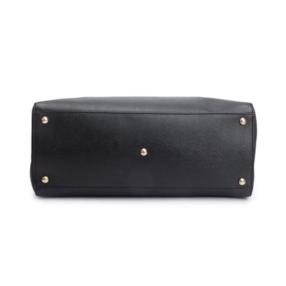 Fendi Black Vitello Elite Leather Medium 2Jours Tote