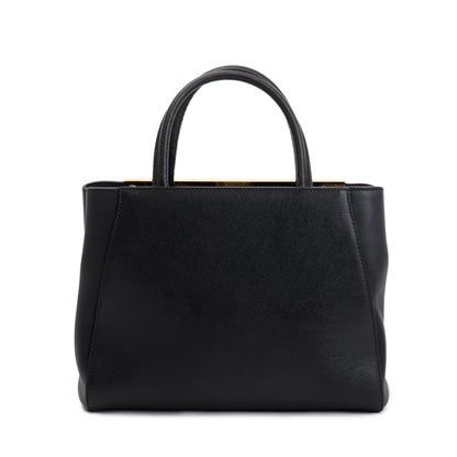 Fendi Black Vitello Elite Leather Petite 2Jours Tote