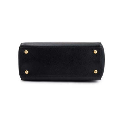 Fendi Black Vitello Elite Leather Petite 2Jours Tote