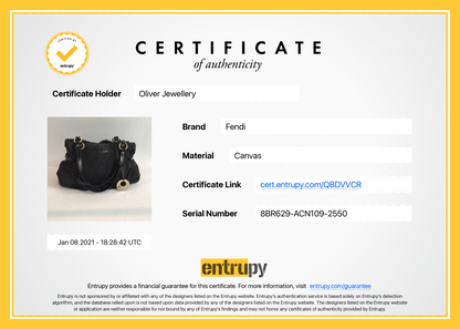 Fendi Black Zucca Large Chef  Shoulder Bag