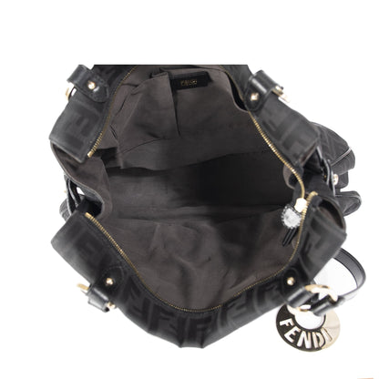Fendi Black Zucca Large Chef  Shoulder Bag