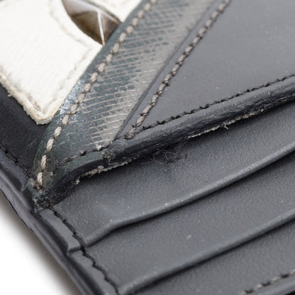 Fendi Black/Grey Leather Monster Motif Card Case
