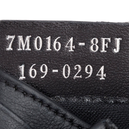 Fendi Black/Grey Leather Monster Motif Card Case