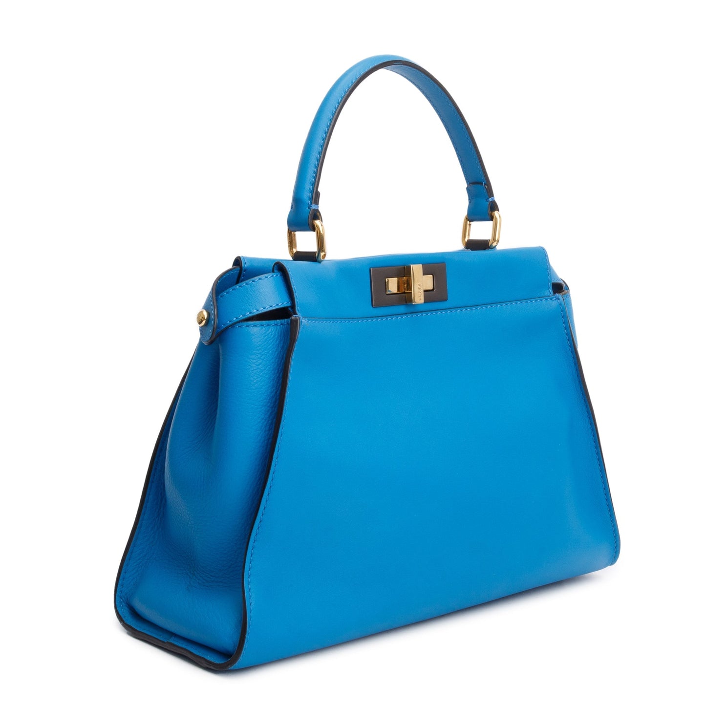 Fendi Blue Calfskin Leather Medium Peekaboo Bag