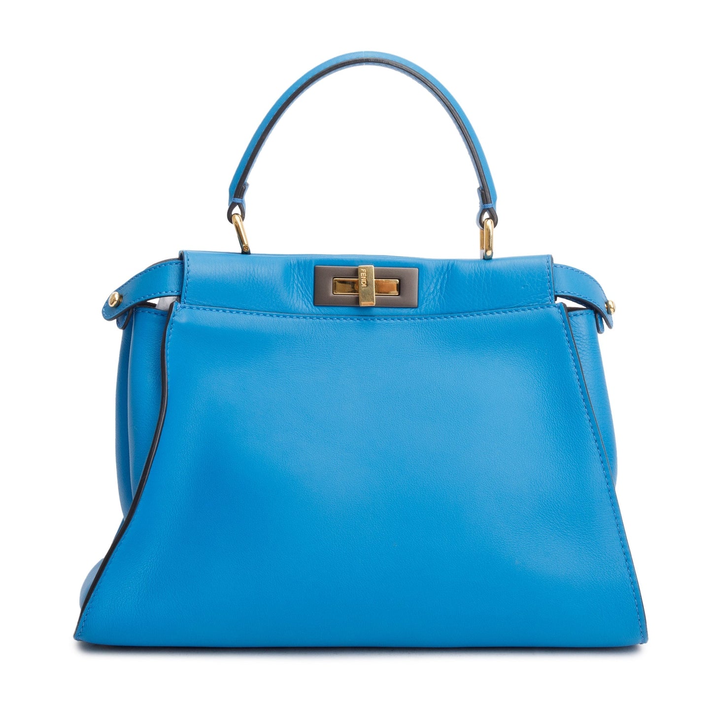 Fendi Blue Calfskin Leather Medium Peekaboo Bag