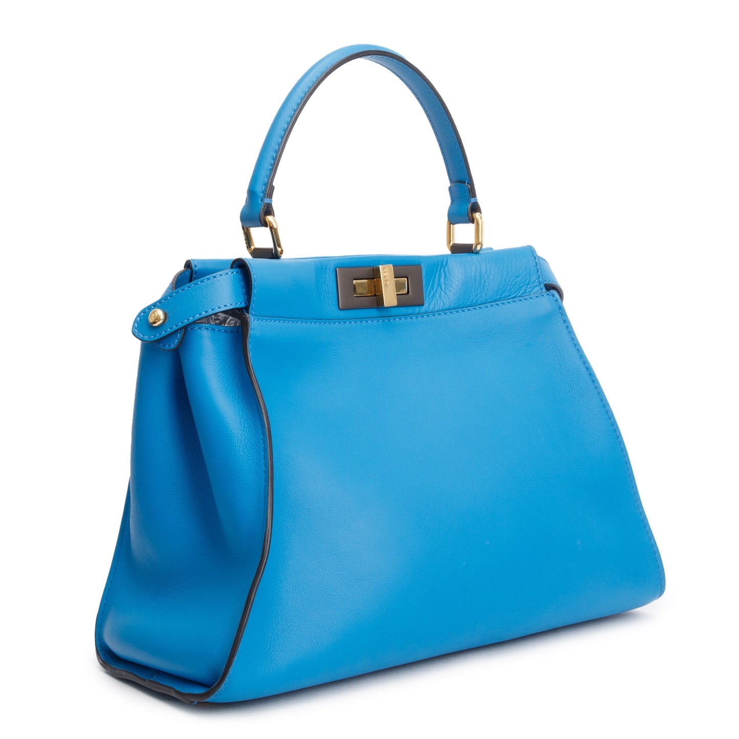 Fendi Blue Calfskin Leather Medium Peekaboo Bag