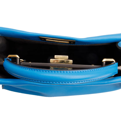 Fendi Blue Calfskin Leather Medium Peekaboo Bag