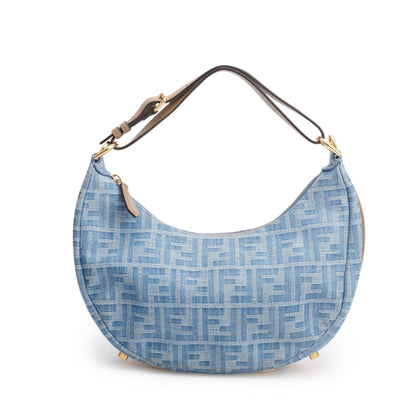 Fendi Blue FF Denim Small Fendigraphy Bag