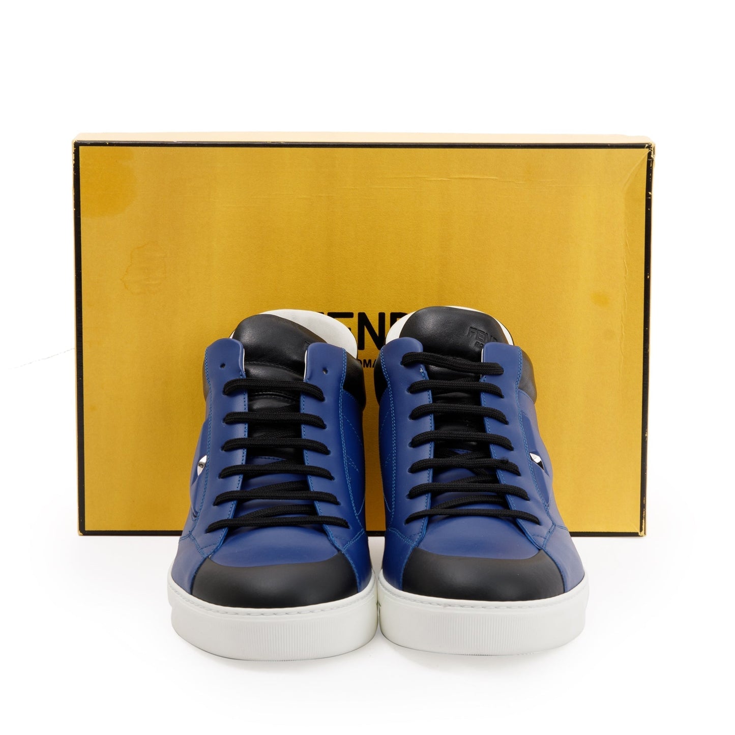 Fendi Blue Leather Sneakers, Size 10