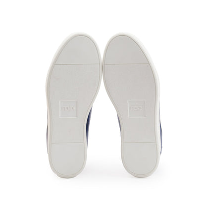 Fendi Blue Leather Sneakers, Size 10