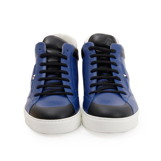 Fendi Blue Leather Sneakers, Size 10