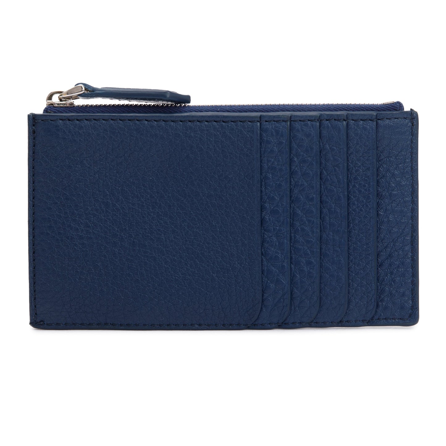 Fendi Blue Leather Zipped Card Case