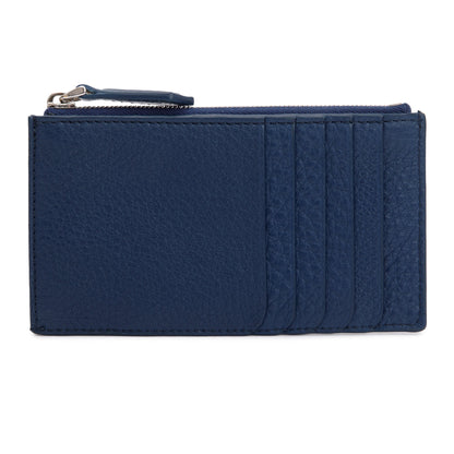 Fendi Blue Leather Zipped Card Case