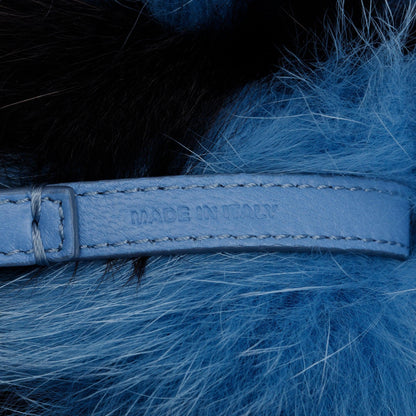 Fendi Blue Mink Fox Fur Alphabet 'H' Pompom Bag Charm