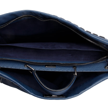 Fendi Blue Selleria Leather Studded XL Peekaboo Bag