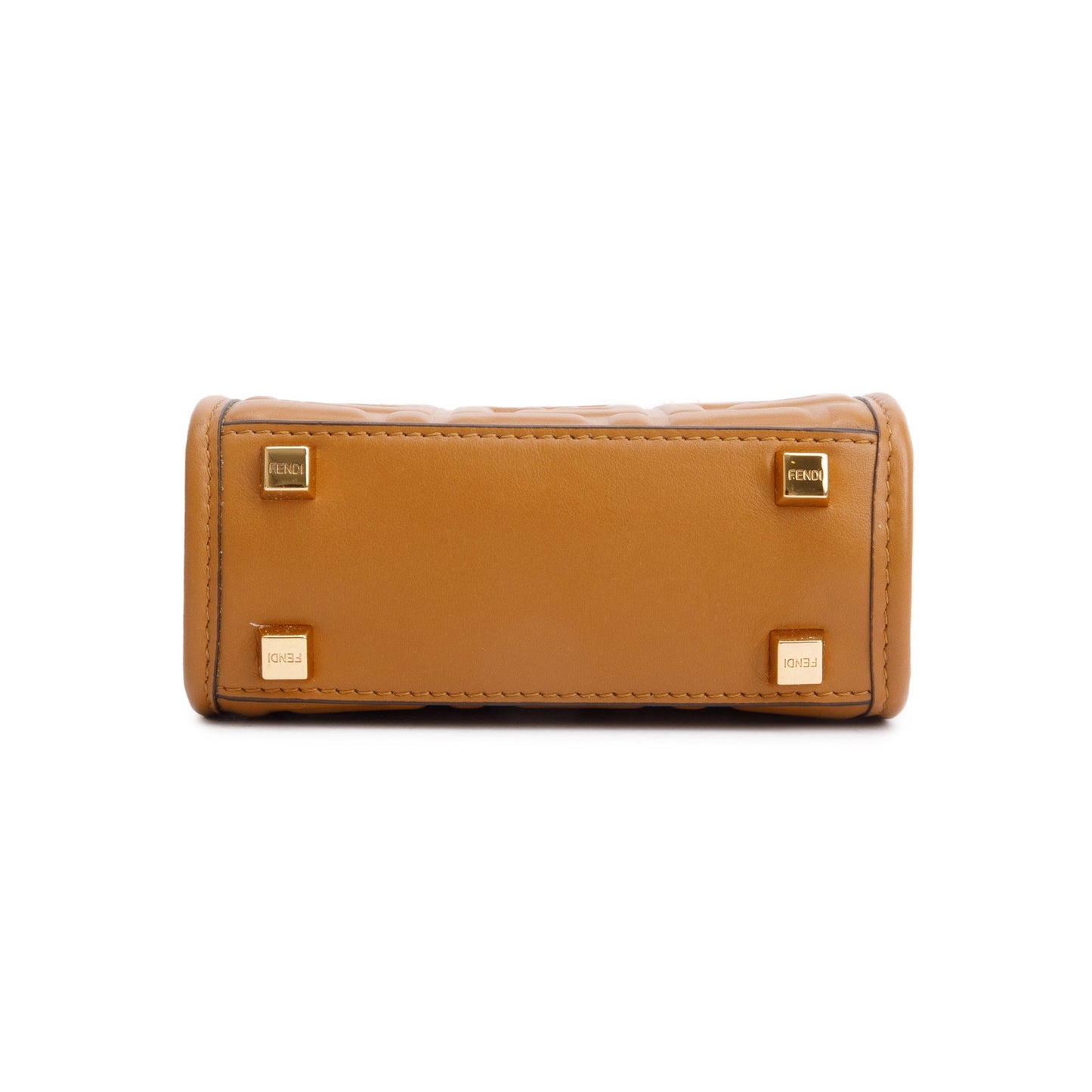 Fendi Brown FF Embossed Leather Mini Sunshine Shopper Tote