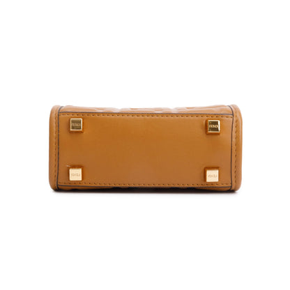 Fendi Brown FF Embossed Leather Mini Sunshine Shopper Tote