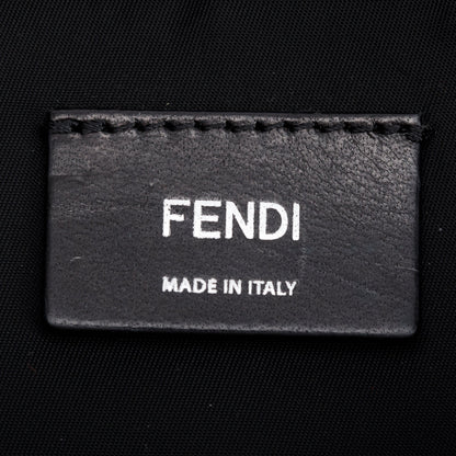 Fendi Brown FF Zucca Embossed Suede Grey Nylon Medium Fendiness Roma Backpack