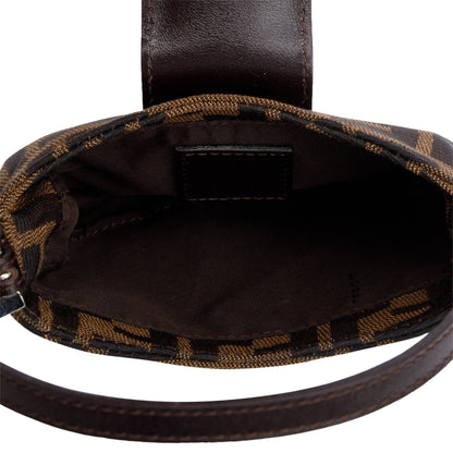 Fendi Brown FF Zucca Micro Baguette Hobo