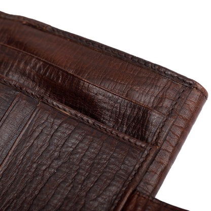 Fendi Brown Leather FF Zucca Canvas Compact Wallet