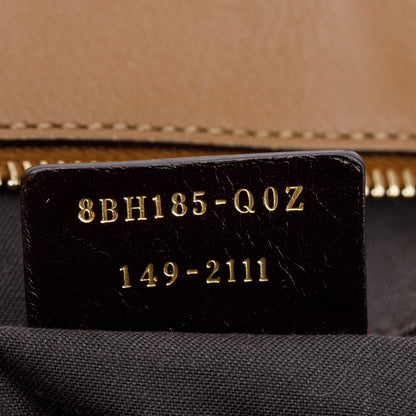 Fendi Brown Pequin Canvas Medium Roll Tote