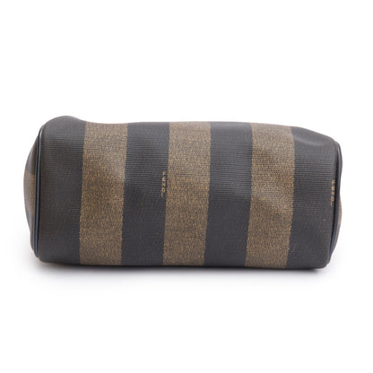 Fendi Brown Pequin Pattern Mini Boston Bag